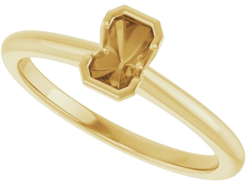 Sužadėtuvių Žiedas „Half-Bezel“ 10k yellow gold Emerald 5mm x 3mm (5)