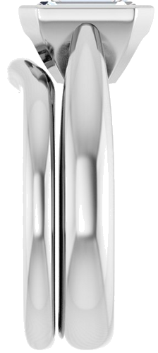 Sužadėtuvių Žiedas „Bezel-Set Solitaire“ 14k white gold Emerald 8mm x 6mm (9)