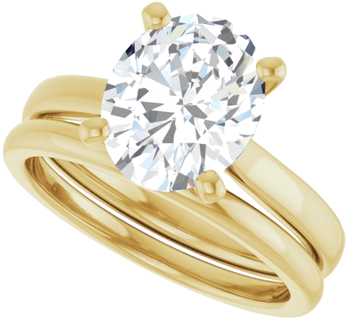 18K Yellow 10x8 mm Oval Engagement Ring Mounting (10)