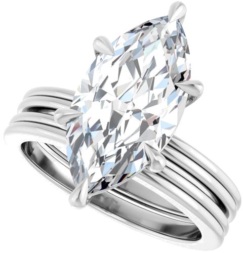Sužadėtuvių Žiedas „Claw-Prong Solitaire“ 14k white gold Marquise 16mm x 8mm (10)