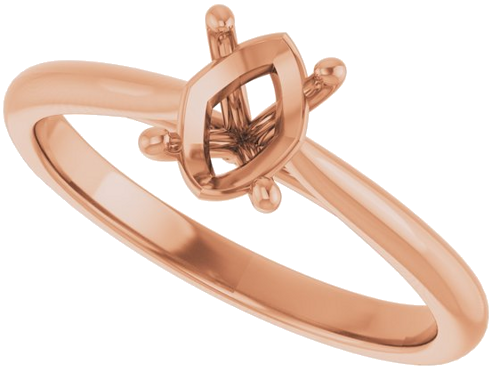 14K Rose 7x5 mm Oval Solitaire Engagement Ring Mounting (5)