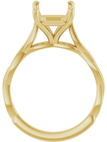Sužadėtuvių Žiedas „Infinity-Inspired“ 14k yellow gold Emerald 10mm x 8mm (2)