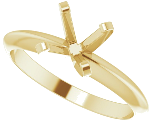 14K Yellow 5.7-6.0 mm Round 4-Prong Solitaire Engagement Mounting (5)