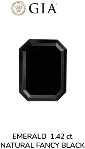 1.42 carat Fancy Black-VVS2 Natūralus Emerald Deimantas (1)