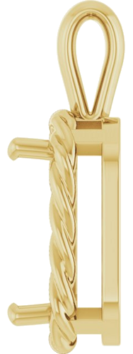 Pakabukas „Rope Solitaire Charm“ 14k yellow gold Emerald 10mm x 8mm (3)