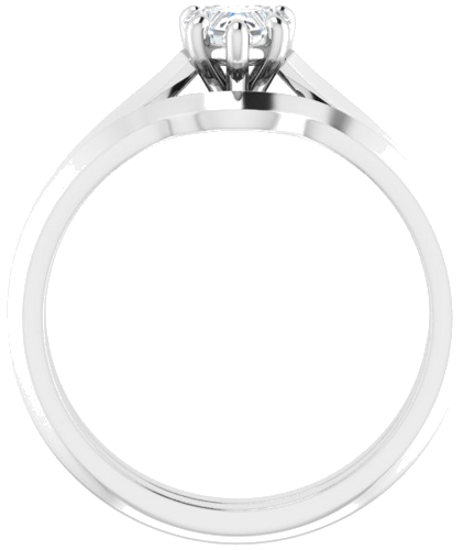 Sužadėtuvių Žiedas „Claw-Prong“ 14k white gold Heart 5mm (7)