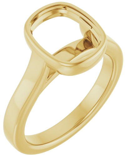 Sužadėtuvių Žiedas „Bezel-Set Solitaire“ 14k yellow gold Elongated Cushion 10mm x 8mm (1)