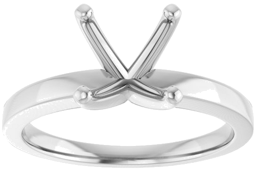 14K X1 White 8.2 mm Round Solitaire Engagement Ring Mounting (3)
