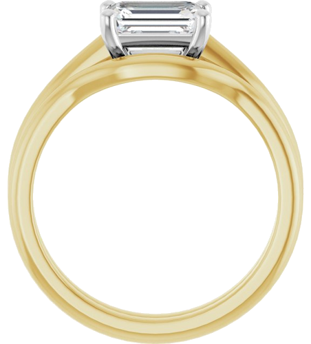 Sužadėtuvių Žiedas „Solitaire“ 585 Baltojo Ir Geltonojo Aukso Emerald 7mm x 5mm (7)