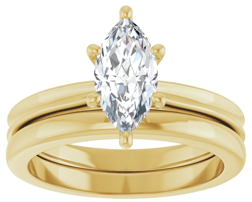 Sužadėtuvių Žiedas 14k yellow gold Marquise 10mm x 5mm (8)