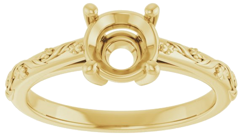 Sužadėtuvių Žiedas „Solitaire“ 14k yellow gold Round 6.5mm (3)