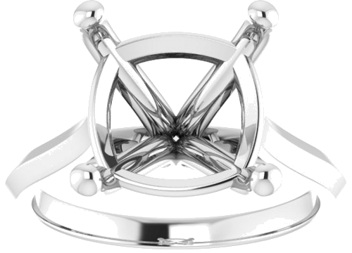 Sužadėtuvių Žiedas „Claw-Prong“ 14k white gold Cushion 11mm (3)