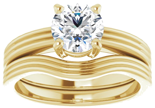 Sužadėtuvių Žiedas „Solitaire“ 10k yellow gold Round 6.5mm (8)