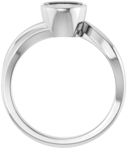 Sužadėtuvių Žiedas „Bezel-Set“ 14k white gold Round 6.5mm (2)