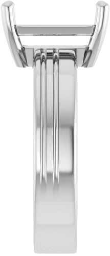 14K White 10x8 mm Emerald Solitaire Engagement Ring Mounting (4)