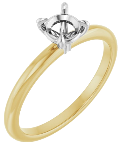 Sužadėtuvių Žiedas „Claw-Prong“ 14k yellow/white gold Round 5.2mm (1)