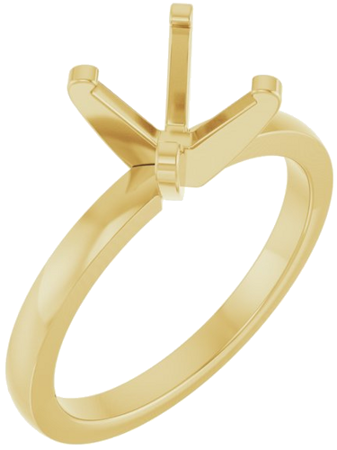 14K Yellow 7.3-7.7 mm Round Solitaire Engagement Ring Mounting (1)