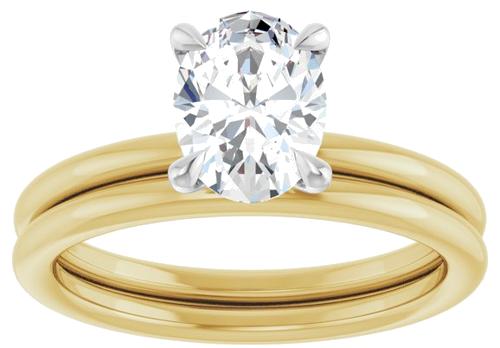 Sužadėtuvių Žiedas „Claw-Prong Solitaire“ 14k yellow/white gold Oval 8mm x 6mm (8)