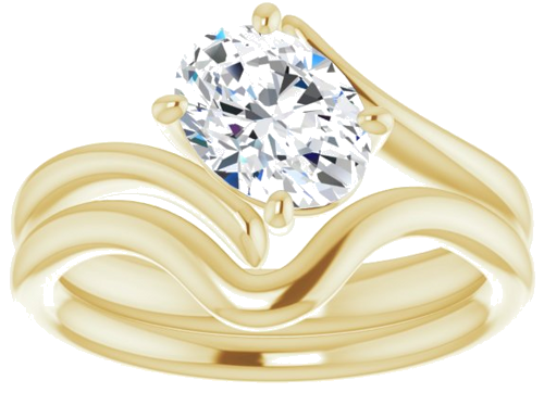 Sužadėtuvių Žiedas „Solitaire Bypass“ 14k yellow gold Oval 8mm x 6mm (8)