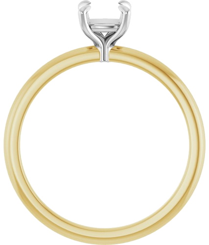Sužadėtuvių Žiedas „Solitaire“ 14k yellow/white gold Cushion 5mm (2)