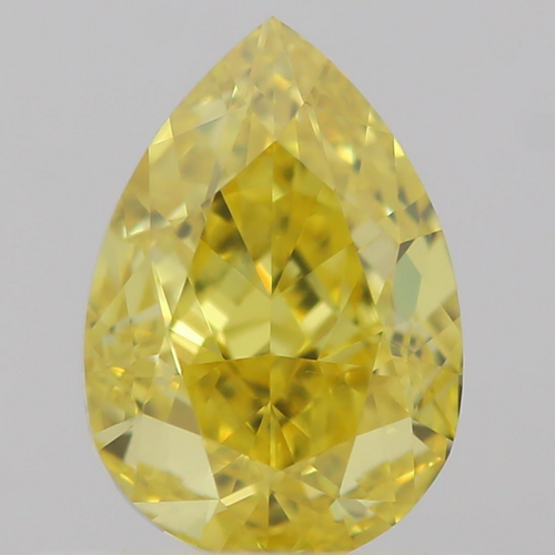 0.51 carat Fancy Vivid Yellow-IF Natūralus Pear Deimantas (1)