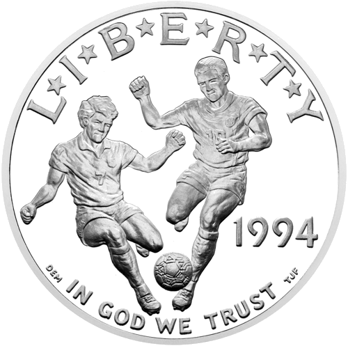 1994 Чемпионат мира по футболу США 1 доллар серебряная монета (1)