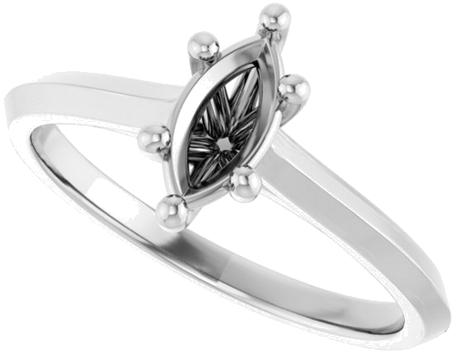 Sužadėtuvių Žiedas „Solitaire“ 585 Baltojo Aukso Marquise 8mm x 4mm (5)