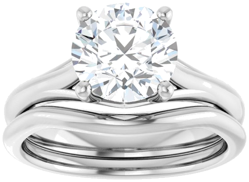 14K White 8 mm Round Solitaire Engagement Ring Mounting (8)