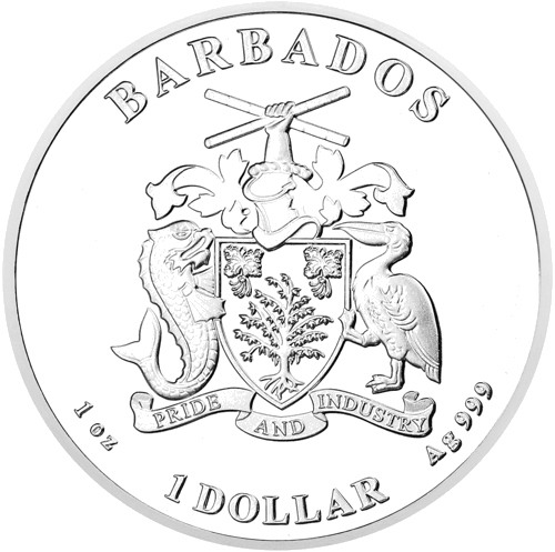 1 oz Jūros Arkliukas 2018 Barbadosa sidabrinė moneta (2)