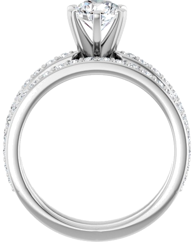Sužadėtuvių Žiedas „Solitaire“ 14k white gold Round 6mm (7)