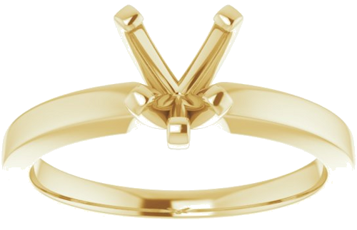 14K Yellow 6x6 mm Heart Solitaire Engagement Ring Mounting (3)