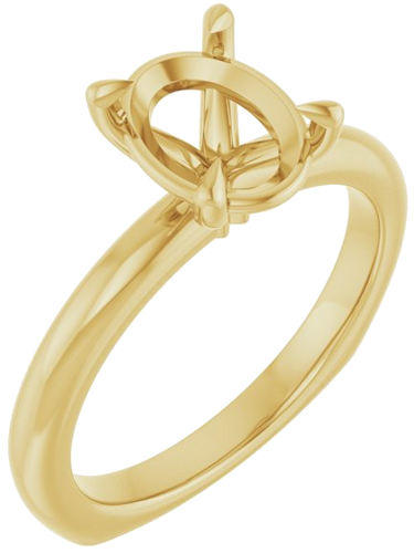 Sužadėtuvių Žiedas „Claw-Prong Euro Shank“ 14k yellow gold Oval 9mm x 7mm (1)