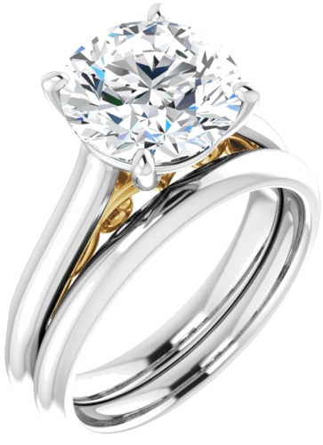 14K White   Yellow 9.4 mm Round Engagement Ring Mounting (6)