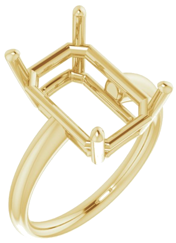 Sužadėtuvių Žiedas „Solitaire“ 14k yellow gold Emerald 14mm x 10mm (1)