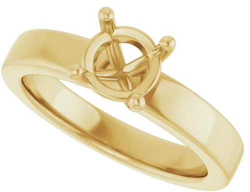 Sužadėtuvių Žiedas „Solitaire“ 585 Geltonojo Aukso Round 6.5mm (5)