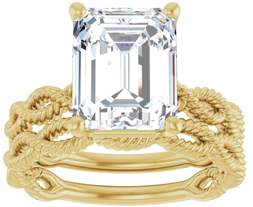 Sužadėtuvių Žiedas „Solitaire Infinity-Inspired“ 14k yellow gold Emerald 10mm x 8mm (8)