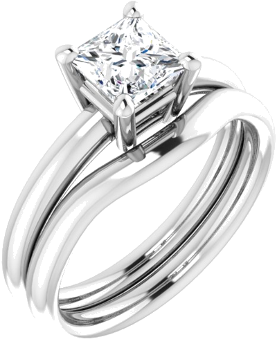 14K White 5.5 mm Square Engagement Ring Mounting (6)