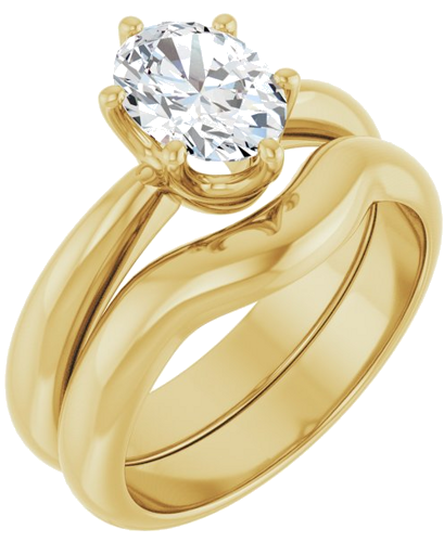 Sužadėtuvių Žiedas „Solitaire Crown-Inspired“ 14k yellow gold Oval 8mm x 6mm (6)