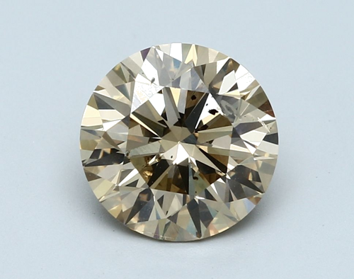 3.13 carat Fancy Light Brownish Brown Yellow-SI2 GD cut Natūralus Round Deimantas (1)