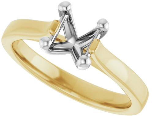 Sužadėtuvių Žiedas 10k yellow/white gold Square 5mm (5)