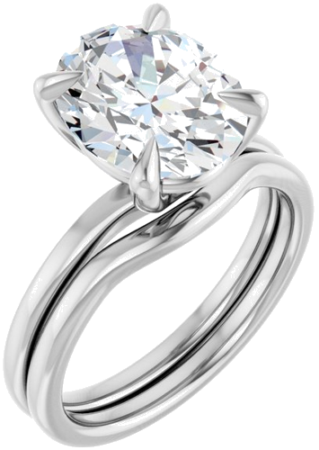 Sužadėtuvių Žiedas 18k white gold Oval 11mm x 9mm (6)