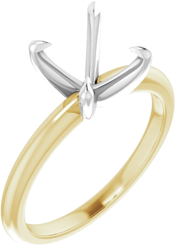 Sužadėtuvių Žiedas „Claw-Prong Solitaire“ 14k yellow/white gold Square 6mm (1)