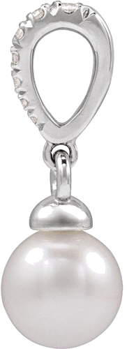 Pakabukas „Accented Pearl“ 14k white gold Pearl 6mm (5)