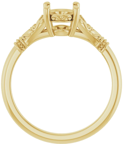 14K Yellow 8x6 mm Oval Solitaire Engagement Ring Mounting (2)