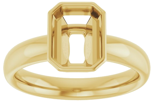 Sužadėtuvių Žiedas „Bezel-Set Solitaire“ 14k yellow gold Emerald 8mm x 6mm (3)