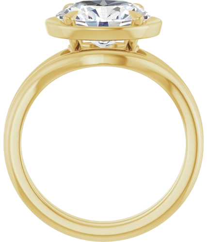 Sužadėtuvių Žiedas „Claw-Prong Solitaire Bezel-Style“ 14k yellow gold Oval 10mm x 8mm (7)