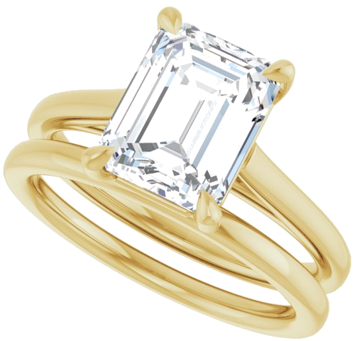 Sužadėtuvių Žiedas „Claw-Pong“ 10k yellow gold Emerald 9mm x 7mm (10)