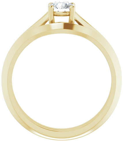 Sužadėtuvių Žiedas „Solitaire Split Shank“ 14k yellow gold Round 4.8mm (7)