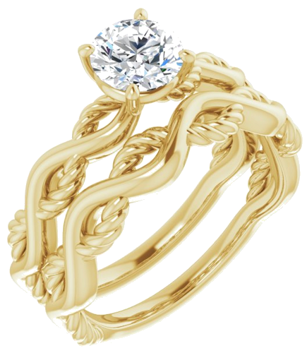 14K Yellow  5.8 mm Round Solitaire Engagement Ring Mounting (6)