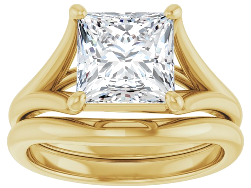 Sužadėtuvių Žiedas „Solitaire“ 10k yellow gold Square 7.5mm (8)